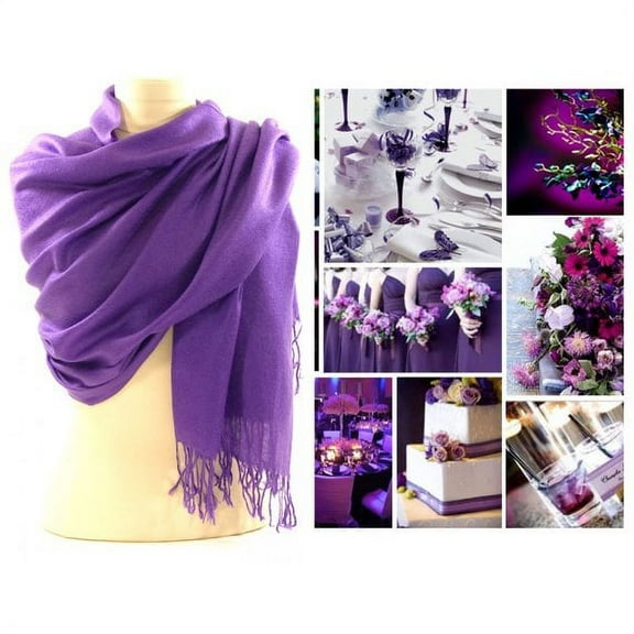 Pashmina Scarf Shawl, Bridesmaid Shawl, Bridal Wrap, Wedding Shawl (Violet)