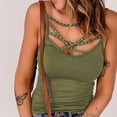 thumbnail image 2 of Camiseta sin mangas con cuello redondo para mujer, color negro, con temperamento, color sólido Fridja  gh406, 2 of 9