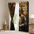 thumbnail image 3 of Feelyou Ancient Viking Warrior Black Out Curtains, Magic Cartoon Lion Curtains Pack of 2 (42x63 Each), Cartoon Animal Bedroom Curtains, Window Curtains Decor, 3 of 6