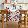 thumbnail image 2 of Blue Red Stars Patriotic 4th of July Table Runner, Seasonal Kitchen Dining Table Decoration for Home Party Decor 13x36 Inch, 2 of 6