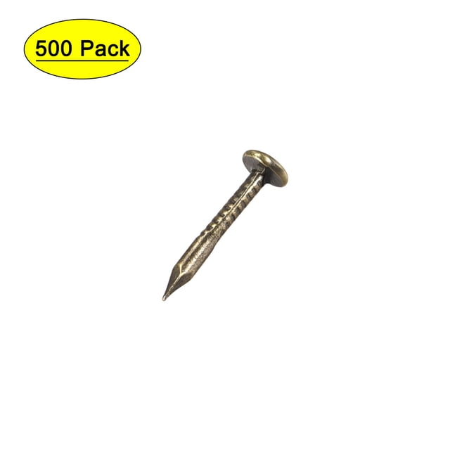 Clavos pequeños de acero al carbono Uxcell con plating de cobre para cajas de madera decorativas DIY de 0.39" de longitud bronce 500pcs