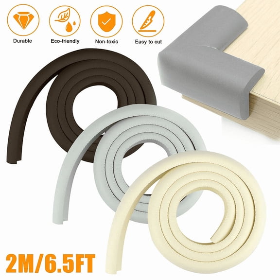 6.5ft Edge Protector for Baby Proofing Heavy-Duty Soft Rubber Foam Furniture Edge Bumper Guards, Desk Edge Cushion, Wall Corner Covers