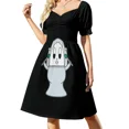 thumbnail image 1 of Toilet-Bowl Egg Vestido de manga corto vestido de noche de mujer vestido de verano mujer de moda, 1 of 8
