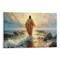 thumbnail image 6 of YarnArtistry Walks on Water Christ Religious Painting 12 in x 18 in Framed Canvas Art Prints, 6 of 6