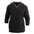 thumbnail image 4 of YLSDY Savings Men's Summer Shirts Long Sleeve Solid Color V Neck Breathable Leisure Style Blouse Comfy Fashion Trendy T-Shirts Black S, 4 of 7