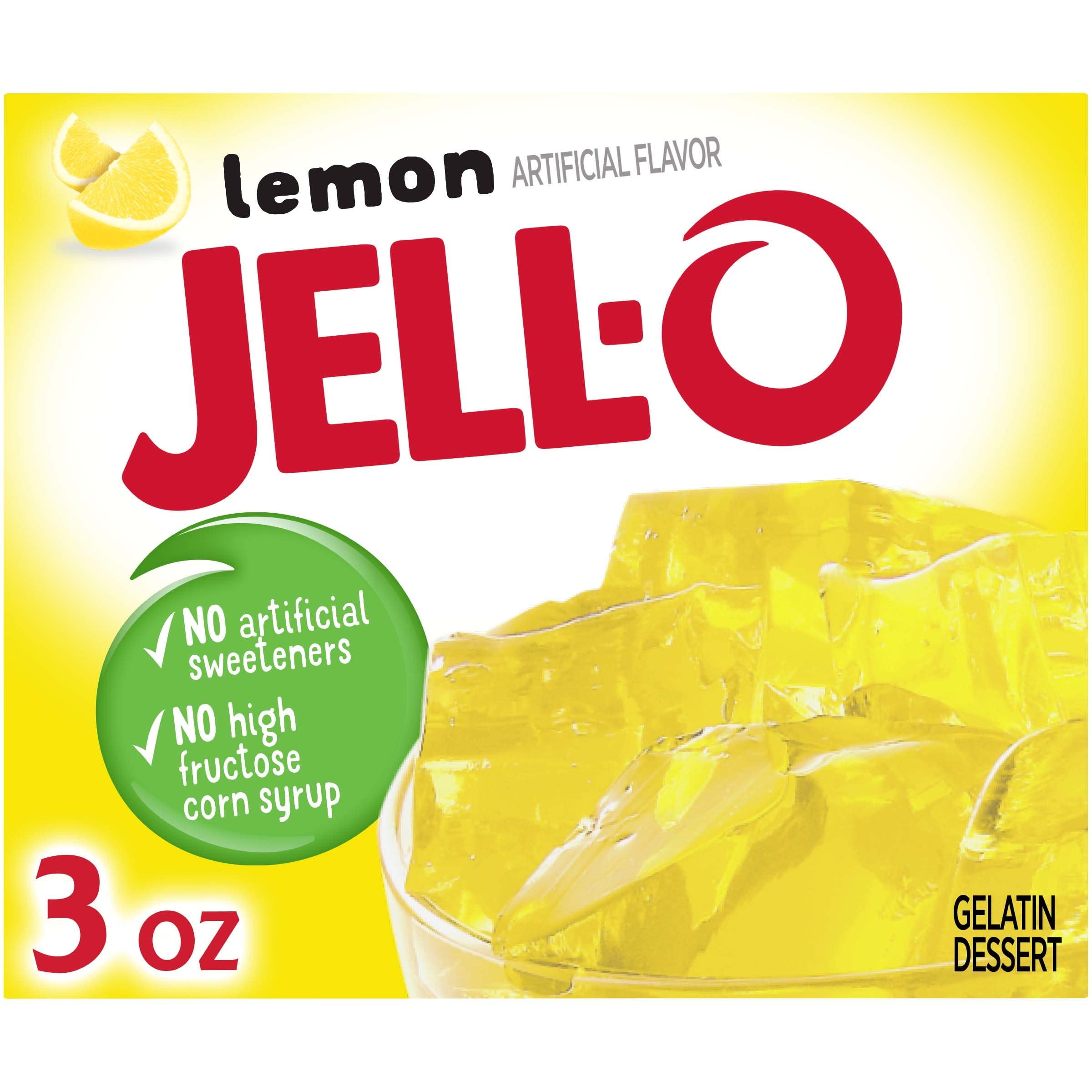 Jell-O Lemon Gelatin Dessert Mix, 3 oz Box