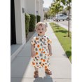 thumbnail image 6 of BemeyourBBs Boys Halloween Outfits Pumpkin Print Button T-Shirt and Elastic Shorts, 6 of 9