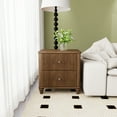 thumbnail image 2 of Fluted Nightstands Set of 2,Mid Century Modern Wood NightStand with 3 Drawers,Side Table with Storage for Farmhouse Bedroom Living Room Small Space,Walnut, 2 of 10
