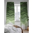 thumbnail image 3 of Abstract Sheer Curtains 108 Inch Long 2 Panels, Green Gradient Ocean Waves Sandy Beach Light Filtering Rod Pocket Semi Sheer Curtains, Sheer Voile Drapes for Living Room Bedroom, 52"x108", 3 of 5
