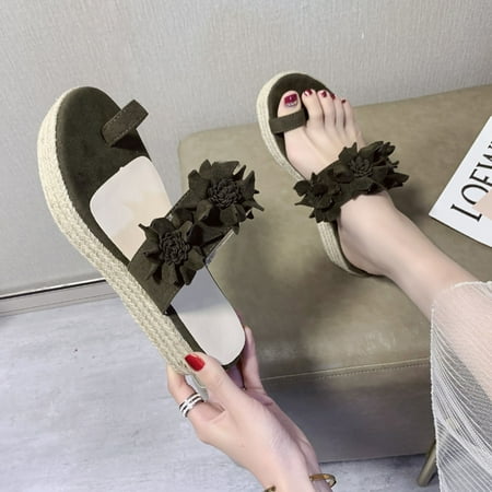 

Njoeus Fashion Women Ankle Strap Summer Slide Sandals Flats Flip-Flops Shose