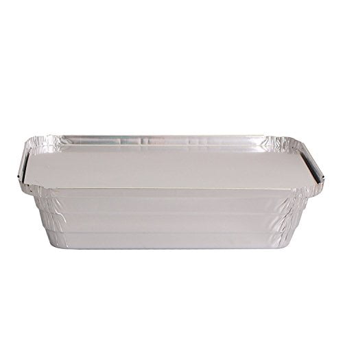 Aluminum Oblong Foil Pans Disposable Pan Containers & Board Lids Set 100 Count 8.4 X 5.9 Inch Steam Table Pans 2.25 Pounds Capacity