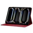 thumbnail image 3 of for iPad Pro 11 Inch 5th Generation 2024 Case, Vintage Soft PU Leather Case with 2 Anti-Slip Strips Adjustable Angle Kickstand & 4 Card Slots (Include 1 Photo Slot) Auto Sleep/Wake, Red, 3 of 9