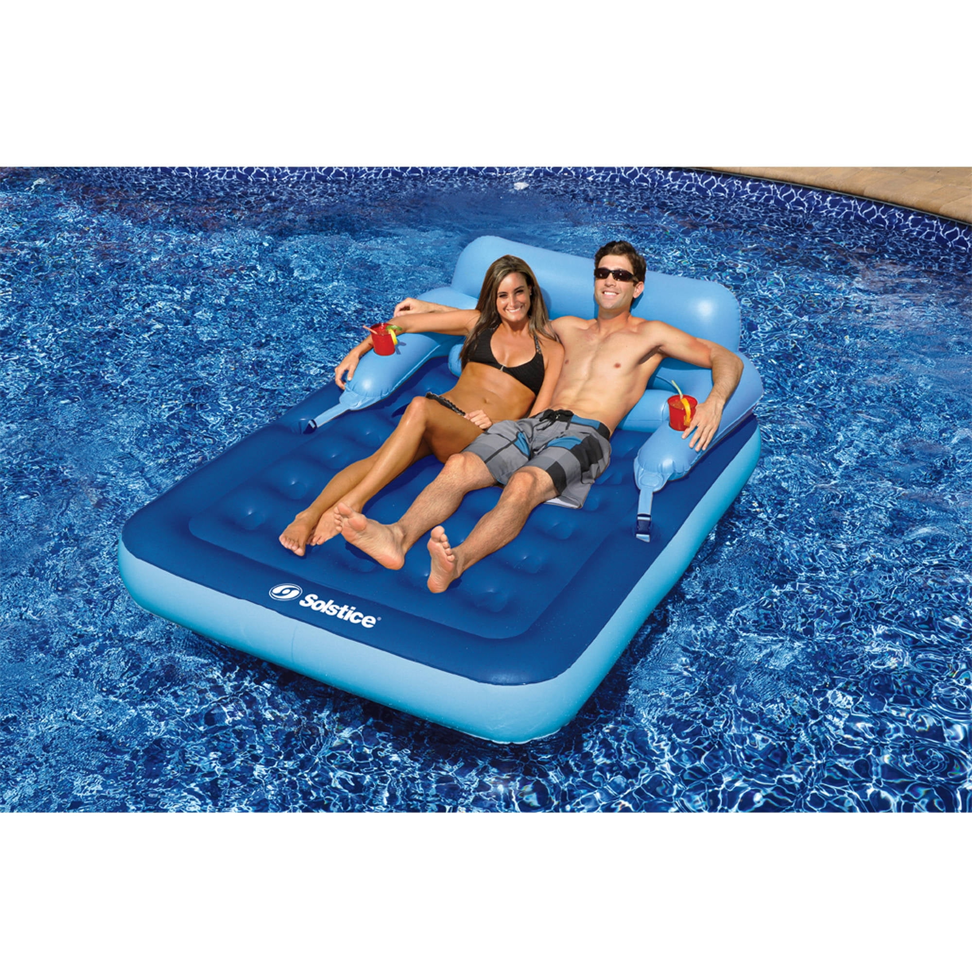 Swimline 71 Inch Swimming Pool Inflatable Suntan Tub Lounge Water Raft Float 