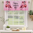 thumbnail image 2 of Valentine's Day Curtain Valances for Windows, Kitchen Valance Window Treatments Panel 2 Pack, Flamingos Roses Love Romance Ombre Pink Rod Pocket Short Curtains for Bathroom Bedroom 54 x 18 Inch, 2 of 8