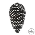 thumbnail image 2 of Vickerman 10" Black/White Matte Glitter Pinecone Christmas Ornament, Pack of 2, 2 of 2