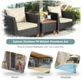 thumbnail image 5 of Gymax 3PCS Patio Furniture Set Conversation Bistro Set w/ Acacia Wood & Cushions Beige, 5 of 10