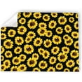 thumbnail image 2 of Sunflower Flannel Throw Blanket Black Sunflowers Soft Cozy Warm Throws Sofa Couch Bedroom Car Fleece Bed Blankets (50x60 Inch, Sunflower), 2 of 6