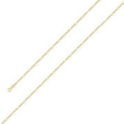 10k Solid Yellow Gold 2.0 mm Figaro Chain Necklace for Men & Women - Size 8 Inches