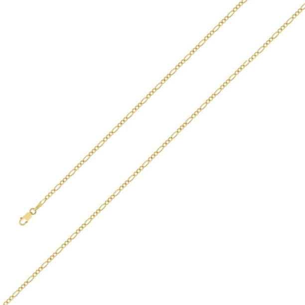 10k Solid Yellow Gold 2.0 mm Figaro Chain Necklace for Men & Women - Size  22 Inches