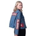 thumbnail image 2 of Women's G-III 4Her by Carl Banks Denim Alabama Crimson Tide Game Ball Patches and Studs Full-Button Jacket, 2 of 2