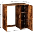 thumbnail image 2 of Herture Mini Fridge Cabinet with Storage, Coffee Bar Cabinet with Power Outlet, Fits 24" Wine Fridge, 3-Tier Organizer, Refrigerator Stand for Kitchen, Apartment, or Home Bar Brown KH01MRN, 2 of 6