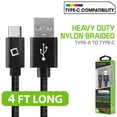 thumbnail image 4 of Cellet USB Cable Compatible with Samsung Galaxy Z Flip 5 - Rugged Nylon Braided Fast Charging and Data Sync USB-C to USB-A (Type-C to Type-A) Cable - (4 Feet) - Black, 4 of 7