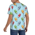 thumbnail image 2 of Zufioo Modern Ice Cream Print Men's Baseball Short Sleeve, Moisture Wicking Button-Down Hip Hop Tee-X-Large, 2 of 7