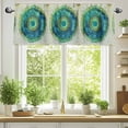 thumbnail image 2 of Blue Green Seagrass Valances for Windows, 42 x 18in, Vintage Art Watercolor Texture Rod Pocket Kitchen Valance Curtain Light Filtering Window Treatments for Living Room Bedroom, 1 Panel, 2 of 7