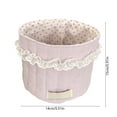thumbnail image 3 of Fabric Storage Baskets With Lace Trim Cylindrical Desktop Organizer for Snacks,Small Items & Clutter Perfect for Home Office & Bedroom Decor, 3 of 7
