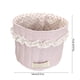 thumbnail image 3 of Cesta de tela para guardar cosas | Organizador cilíndrico de escritorio con diseño de encaje y lunares | Portaobjetos y artículos de papelería de tela rosa o azul, 3 of 6