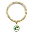 thumbnail image 1 of Drapeau national du Brésil Motif Vert en bracelet Pendentif Rond Chaîne de Bijoux, 1 of 3