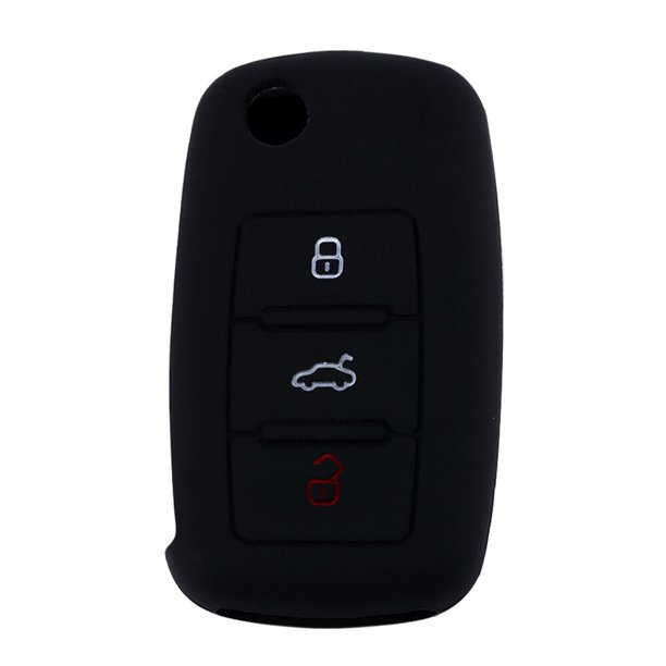 Black Collision Avoidance 3 Buttons Silicone Car Key Cover Case Hot Products Auto Key Accessories Cover Keyless Shell ProteKey ring He Qiyong unisex