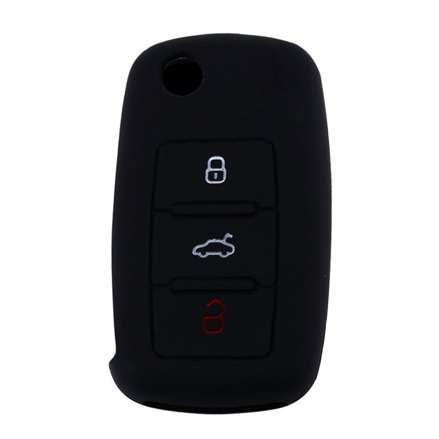 Black Collision Avoidance 3 Buttons Silicone Car Key Cover Case Hot Products Auto Key Accessories Cover Keyless Shell ProteBlack He Qiyong unisex