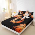 thumbnail image 4 of Homewish Cartoon Basketball Boys Bed Sheets, Black Orange Monogrammed D King Sheets, Modern Ball Sports Player Sheet Set, Lightweight Room Decor, 4pcs, 4 of 7
