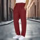 thumbnail image 1 of Ceisia Men's Solid Color Cotton-Linen-Like Double Pleated Casual Pants, Loose Straight Leg Trousers for Men Wine M Gifts, 1 of 6