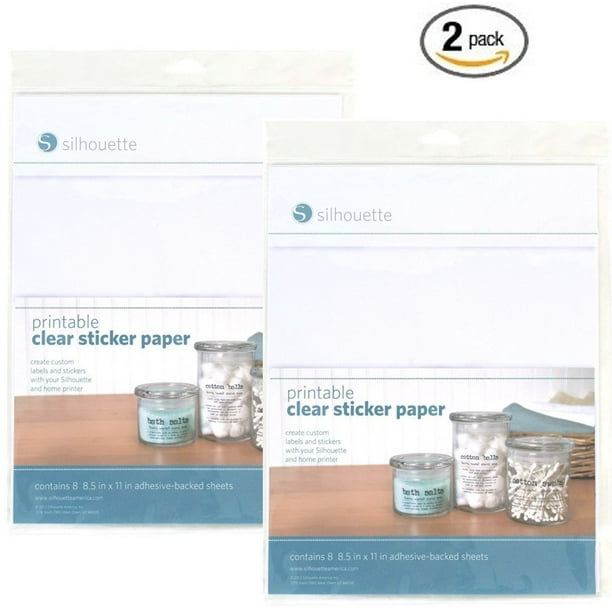 Silhouette Printable Clear Sticker Paper (Pack of 2) - Walmart.com