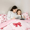 thumbnail image 5 of Homewish Cute Cartoon Bowtie Bedding Comforter Set,Sweet Candy Cane Twin Comforter Sets,Red Bow Ribbon Bedding Set For Girls Kids,Breathable Home Decor Reversible,2-Piece, 5 of 8