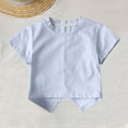 thumbnail image 7 of Cethrio Girls Cotton T-shirts, Crew Neck Short Sleeve Cute Casual Summer Tops Kids Tees Blue Size 3-4 T, 7 of 7