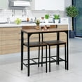 thumbnail image 3 of Giantex 3 Pieces Bar Table Set, Pub Table Set, Modern Industrial-style Table & Chair Set for Kitchen, Dining Room, Easy Assembly, 3 of 10