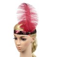thumbnail image 2 of GZWYHT Headbands for Women,Hair Accessories Women Feather Headband 20s Accessories Crystal Beaded Wedding Headpiece Skincare Headband,Hair Bands,Hair Ties Wine, 2 of 4