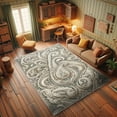 thumbnail image 3 of Ambesonne Paisley Decorative Rug Carpet, Ethnic Tangled Neutral Tone, 5' 1" X 7' 5", Dark Eggshell Tan and Grey, 3 of 5