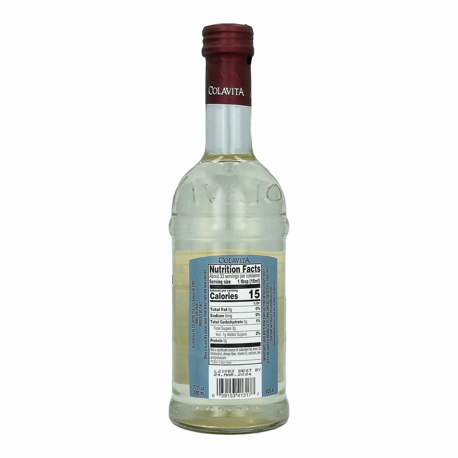 Colavita Gluten Free White Balsamic Vinegar, 17 Fluid Ounce Bottle