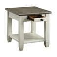 thumbnail image 3 of DeeHome Rosy Brown and Antique White Finish 1pc End Table with Drawer Bottom Shelf Wooden Living Room Furniture Side Table, 3 of 7