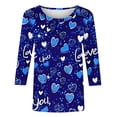 thumbnail image 4 of Busydd Plus Size Valentines Shirts for Women Trendy Heart Graphic Valentines Shirts Tops Casual 3/4 Sleeve Round Neck T Shirts Valentines Day Gifts for Women S-5XL, 4 of 5
