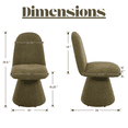 thumbnail image 5 of Guyou Mid Century Swivel Chairs - Set of 4, High Back Chenille Dining Chairs 24" Wide, Armless Upholstered Chairs for Living Room & Dining Room, Green, 5 of 7