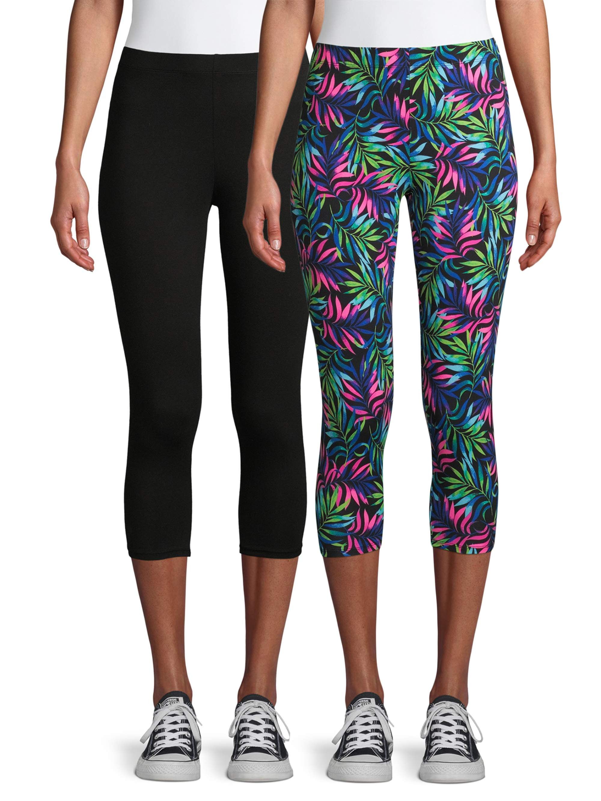 No Boundaries Women Juniors Black Butterfly Capri Leggings Many