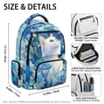 thumbnail image 5 of Kuiaobaty Cat Flower Print Backpack for Teens 17 Inch School Bag Daypack with Cup Holder Cute Girls Backpack Laptop for School, Blue, 5 of 7