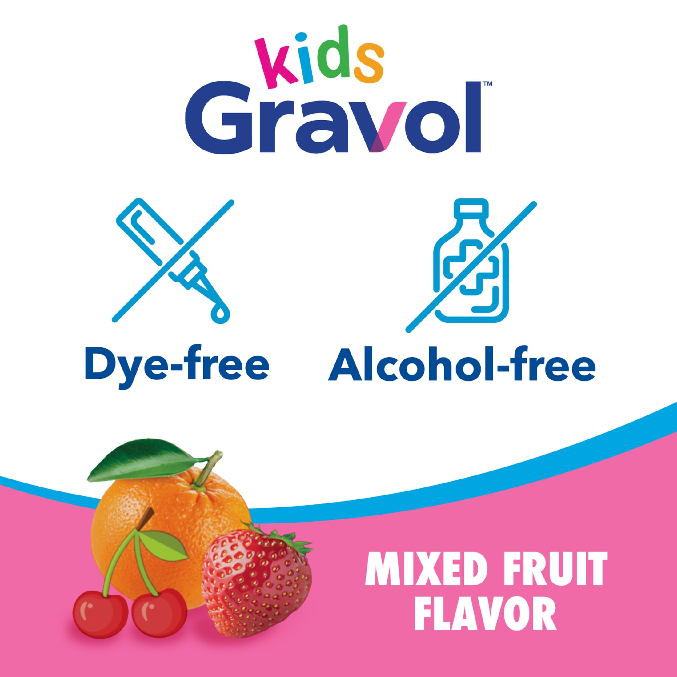 Gravol Kids Dye-Free Dimenhydrinate Liquid for Nausea and Motion Sickness Relief, 2.5 fl oz