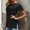 Black, variant on Women's Basic Round Neck T Shirt Casual Side Slit Tee Comfortable Everyday Top For Spring Summer Breathable Sport Tops Black L