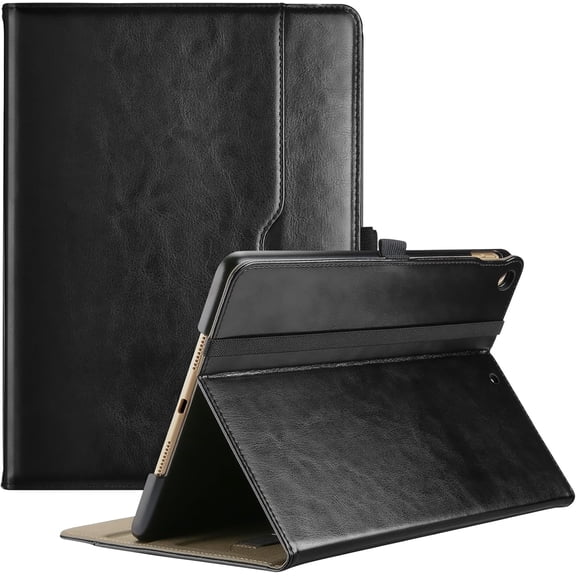 Procase for iPad 9th/ 8th/ 7th Generation Case 10.2 Inch 2021/2020/2019, iPad 10.2 PU Leather Case -Black